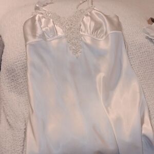 Elegant White Satin Nightgown
